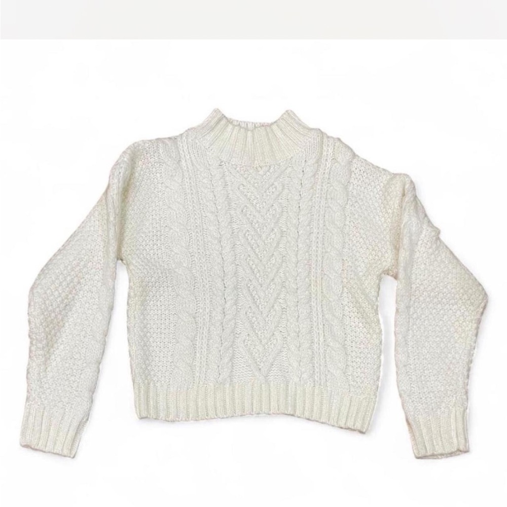 Cozy White Cable Knit Sweater
